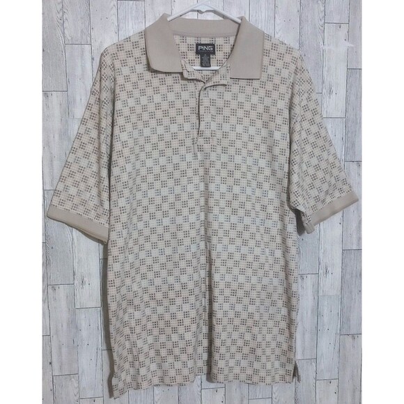 Ping Other - PING Polo Golf Shirt Mercerized Combed Cotton Short Sleeve Brown Size Medium